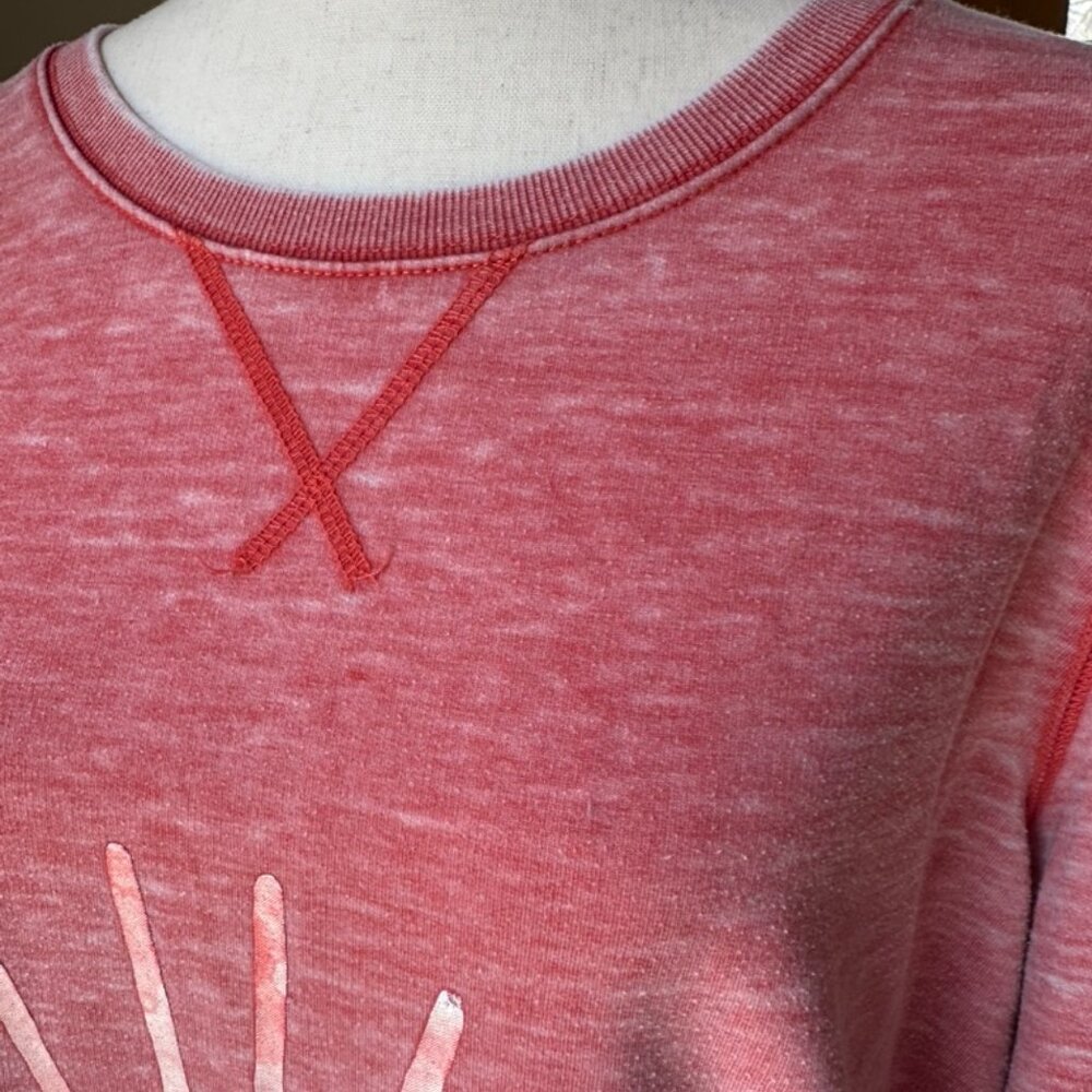 Levi's Womens Distressed Terry Sweatshirt, XL, Coral, Vintage Style - Picture 5 of 14